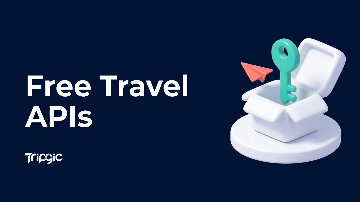 Free travel APIs: a sandbox box with a key, next to a plane and a hotel