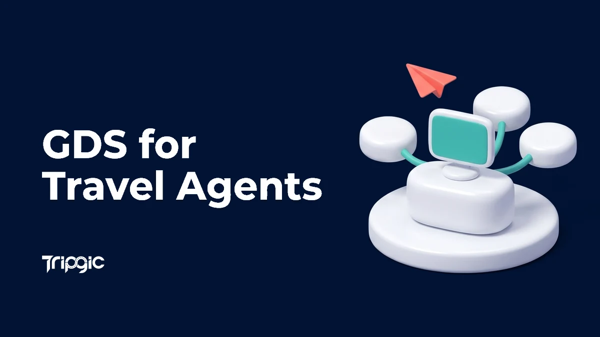 GDS for travel agents: one travel agent desk connected to three global distribution networks