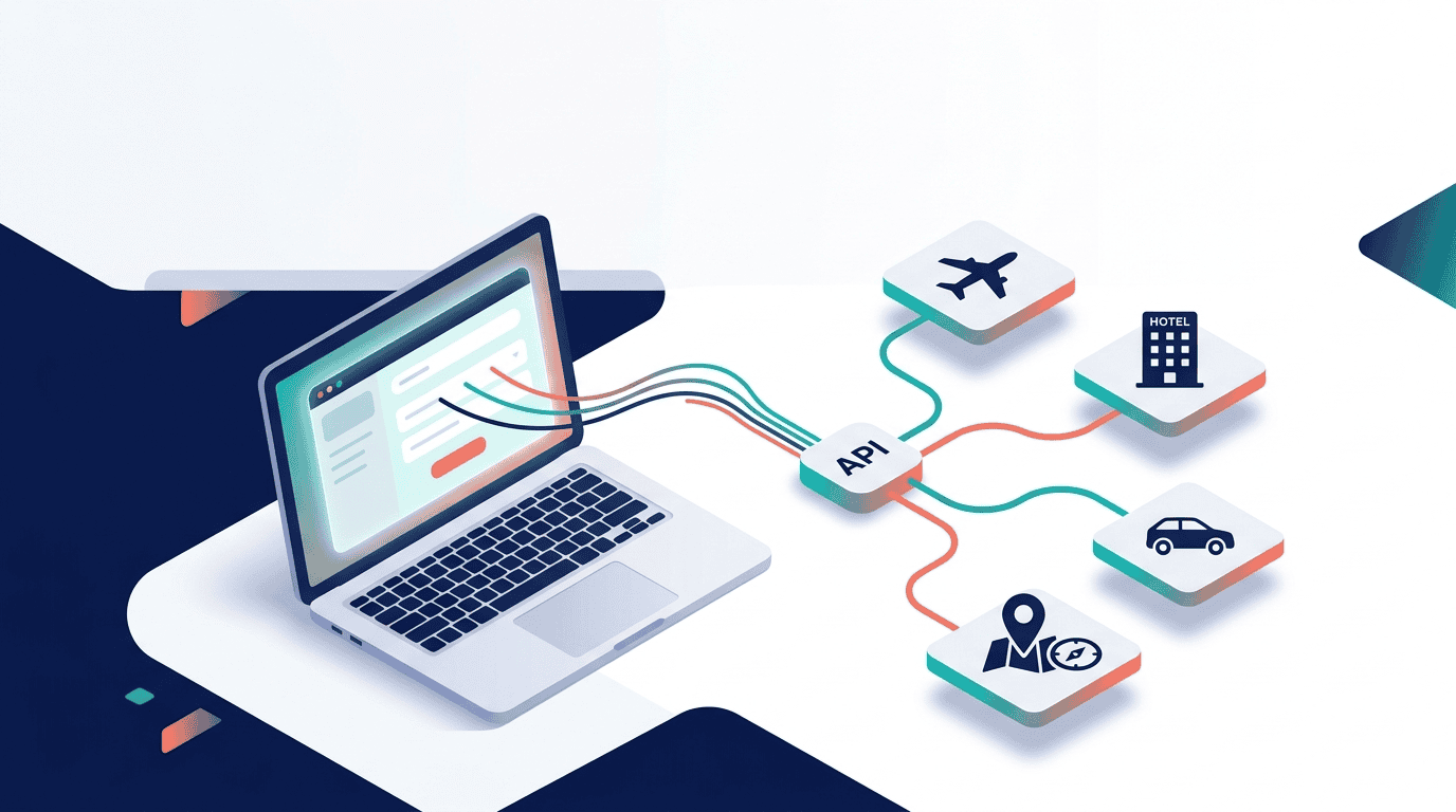 A modern travel API connecting a booking platform to flights, hotels, car rentals, and activities — transforming the modern booking experience