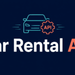 Car rental API banner connecting a travel platform to live vehicles, rates, and bookings