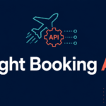 Flight booking API banner connecting a travel platform to live flights, fares, and tickets