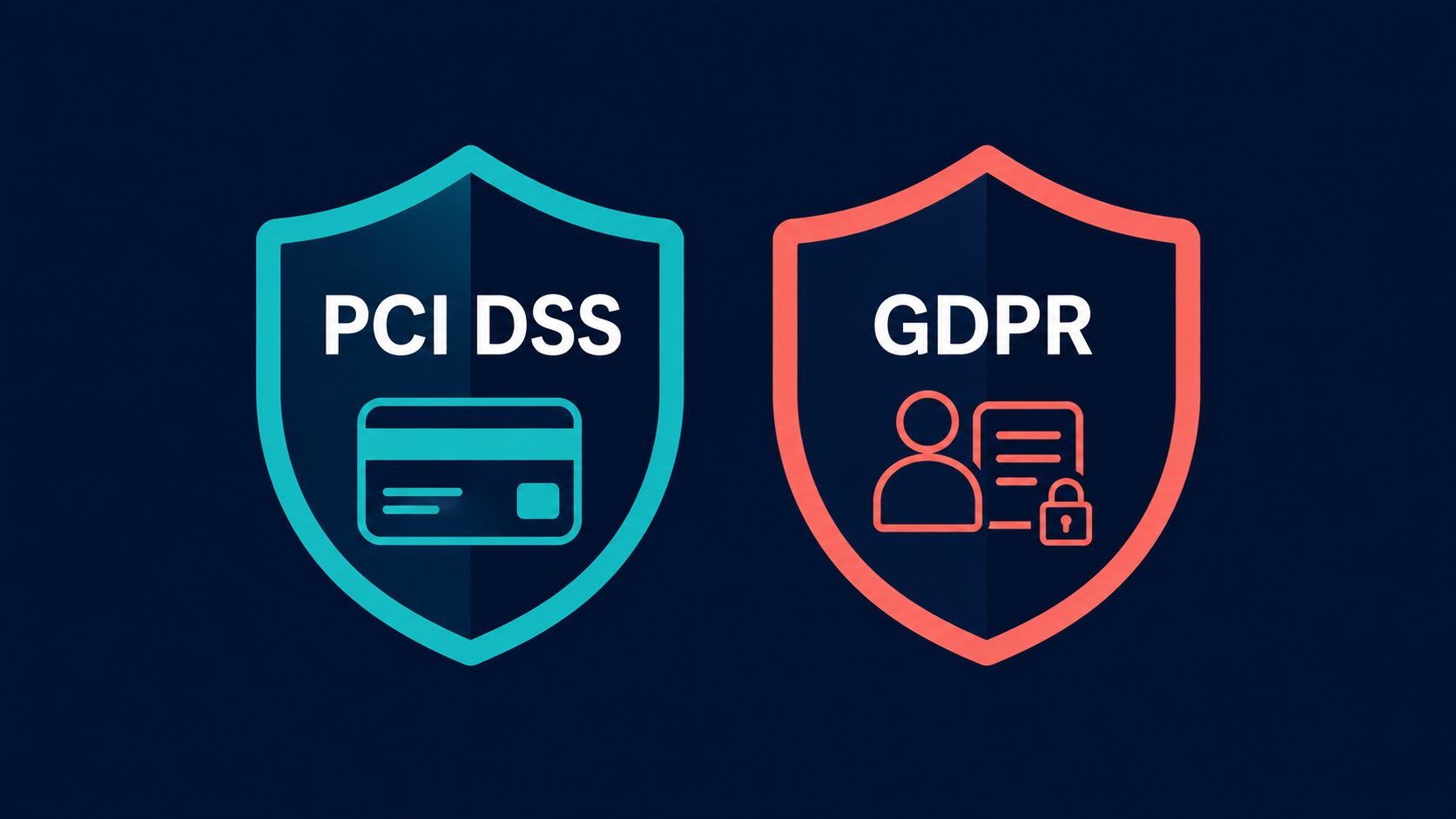 PCI DSS shield protects card data and GDPR shield protects personal data
